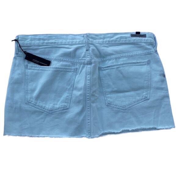 New Citizens of Humanity Daria Seamist Cutoff Denim Jean Micro Mini Skirt Sz 30 - Picture 6 of 12
